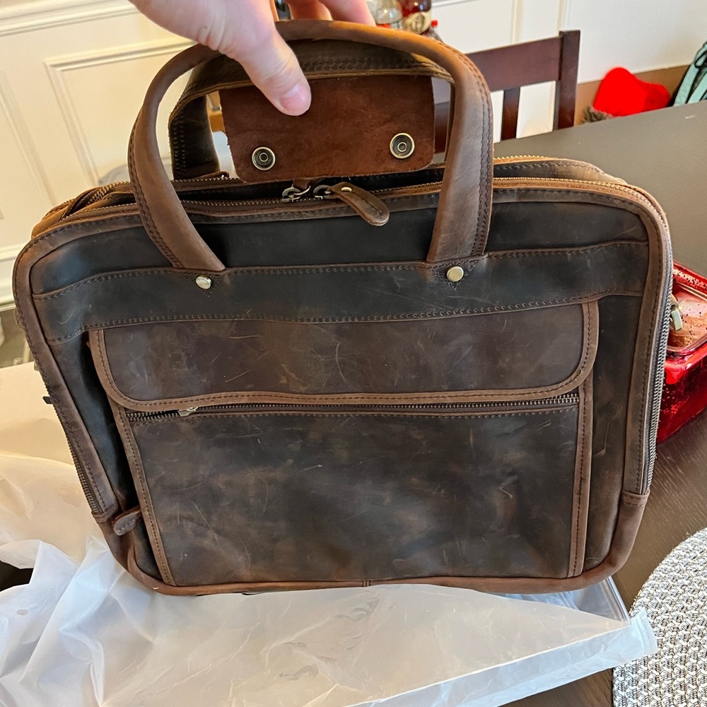 Leather laptop bag - Brand New